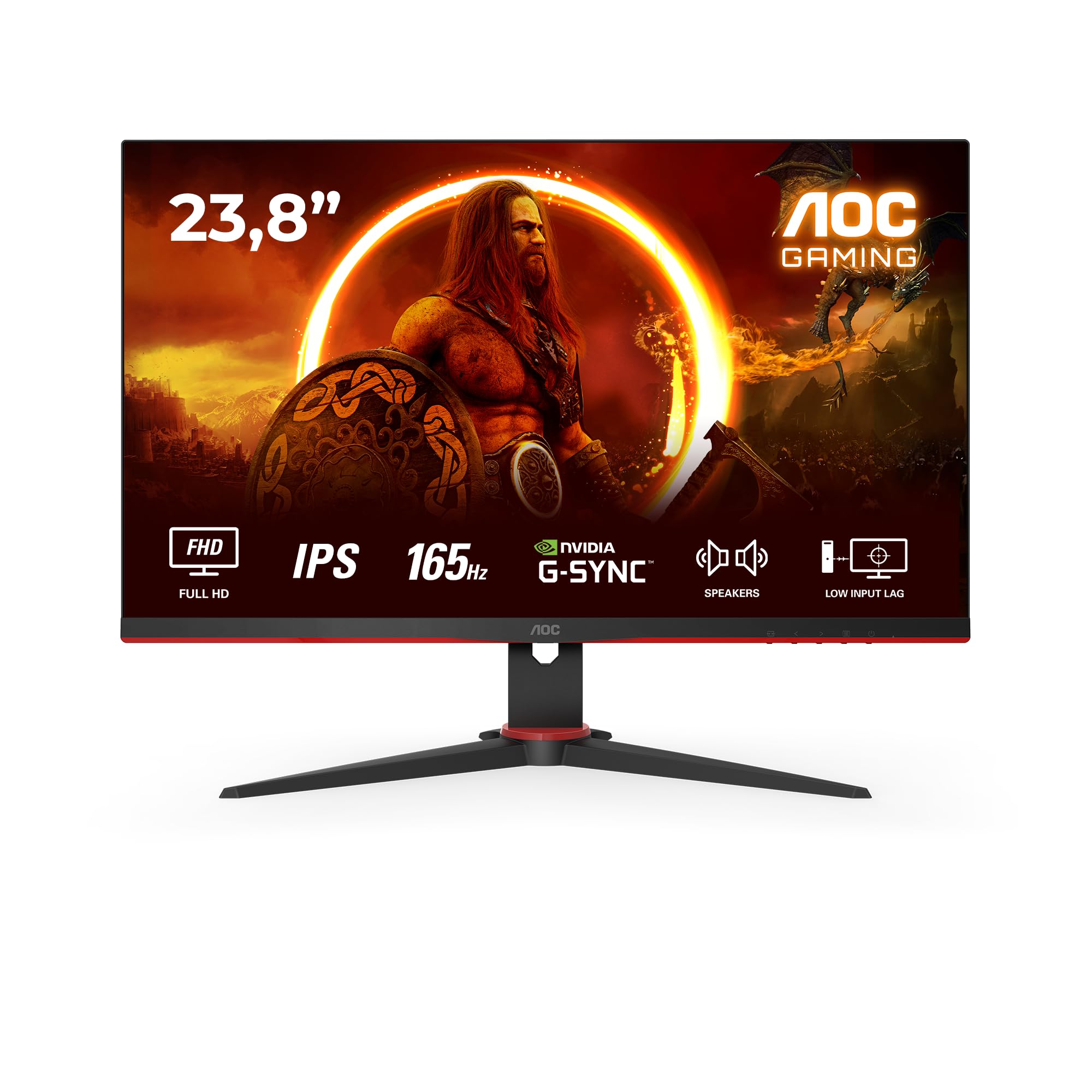 aoc-24g2spae-cran-gaming-24-fhd-165-hz-ips-noir-rouge image 2