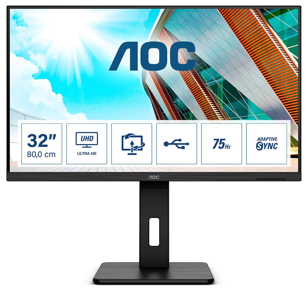 aoc-u32p2ca-moniteur-32-pouces-4k-uhd-usb-c-65w-haut-parleurs image 2