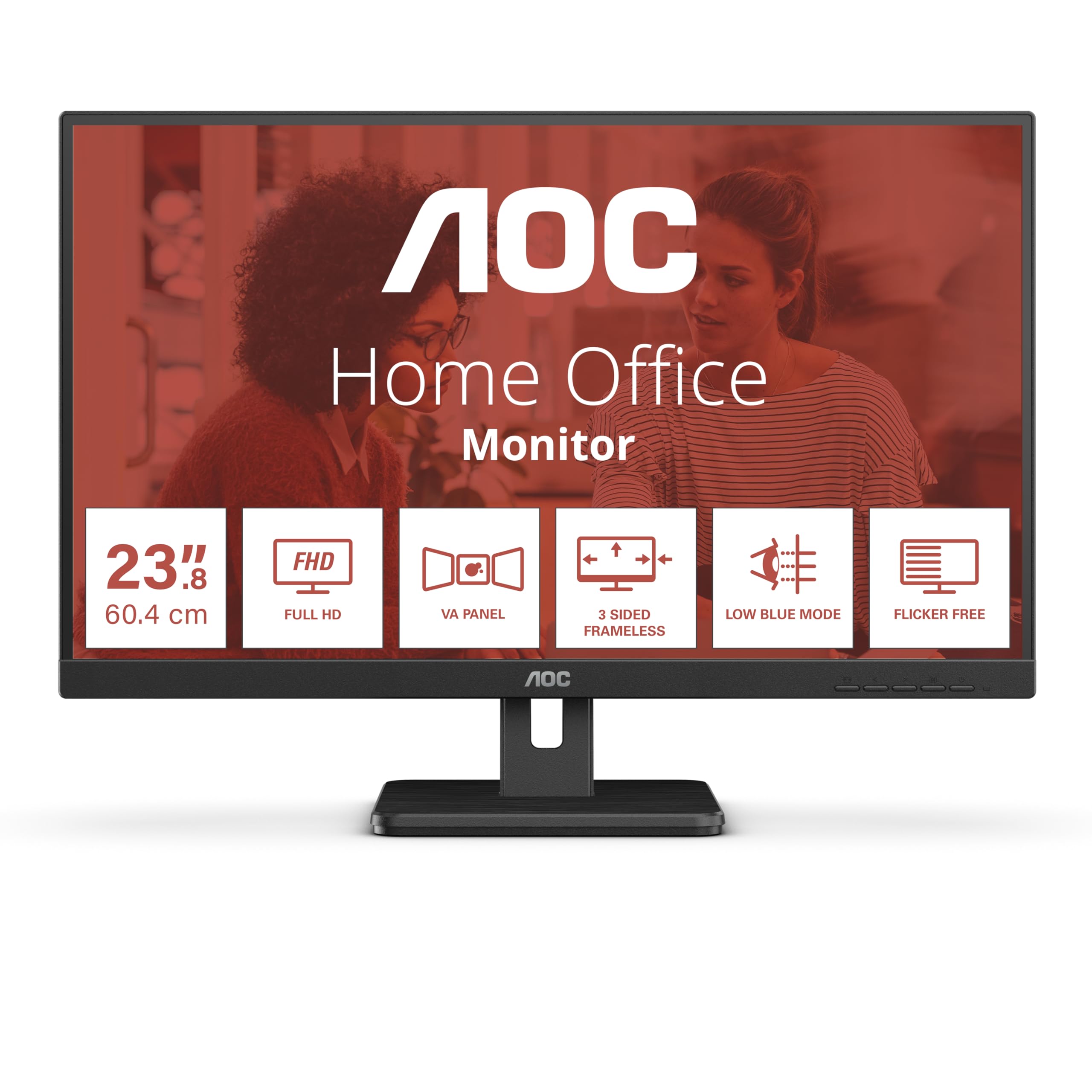 aoc-24e3um-moniteur-24-pouces-fhd-75hz-va-haut-parleurs-usb-hub image 2