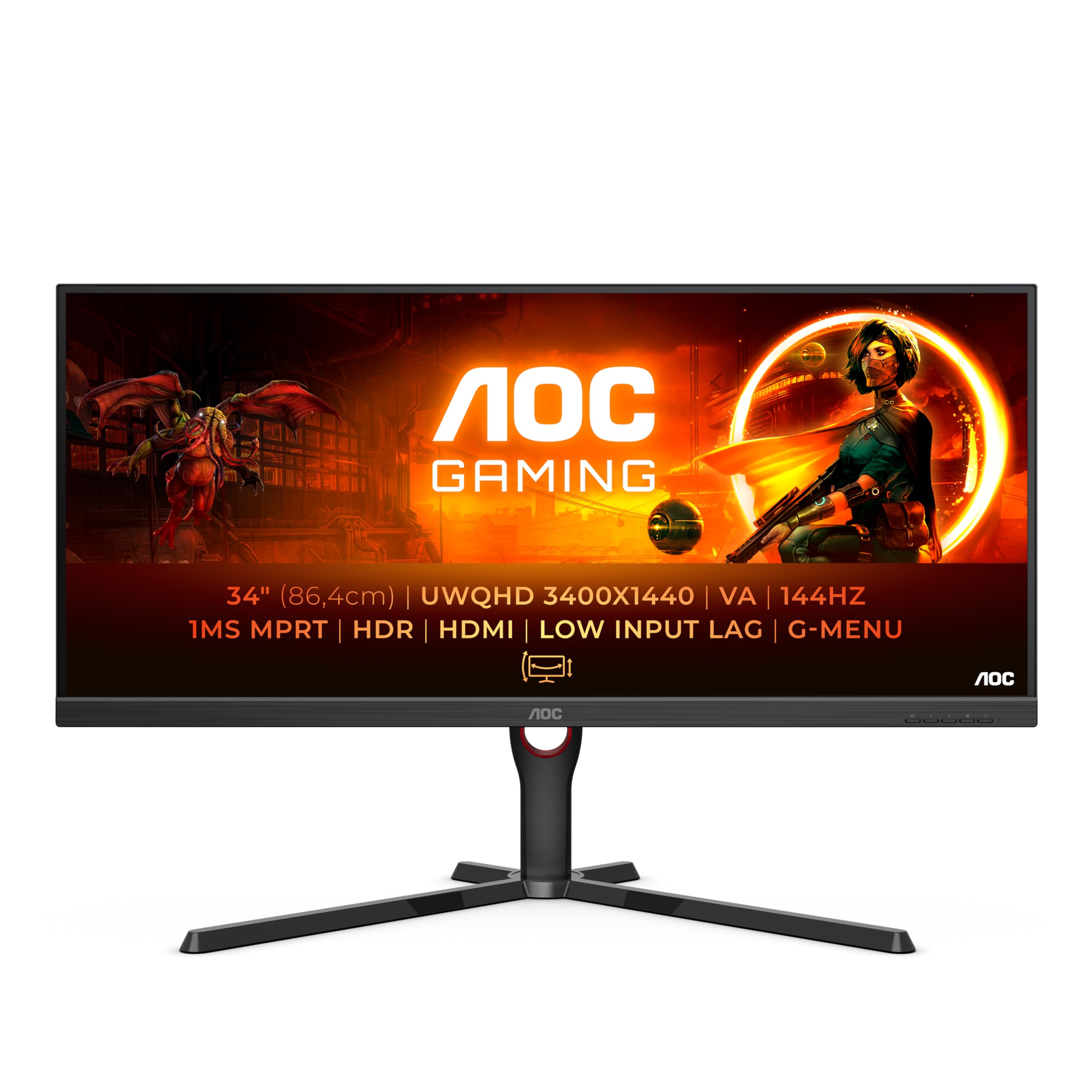 aoc-gaming-u34g3xm-moniteur-gaming-wqhd-34-pouces-21-9-144-hz-1-ms-freesync-prem image 2