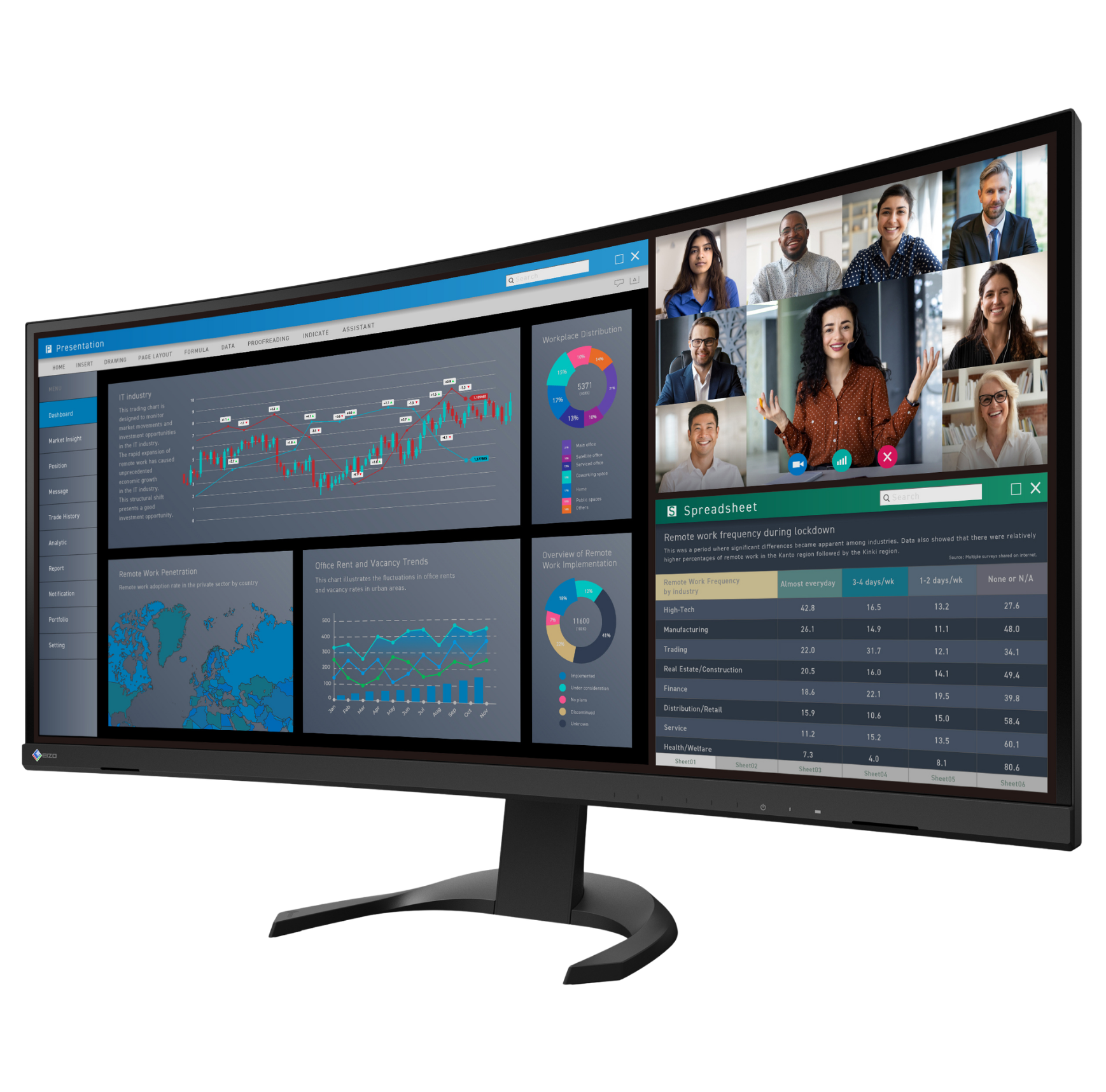 eizo-flexscan-ev3851x-moniteur-ultra-large-38-pouces-incurv-garantie-7-ans image 2