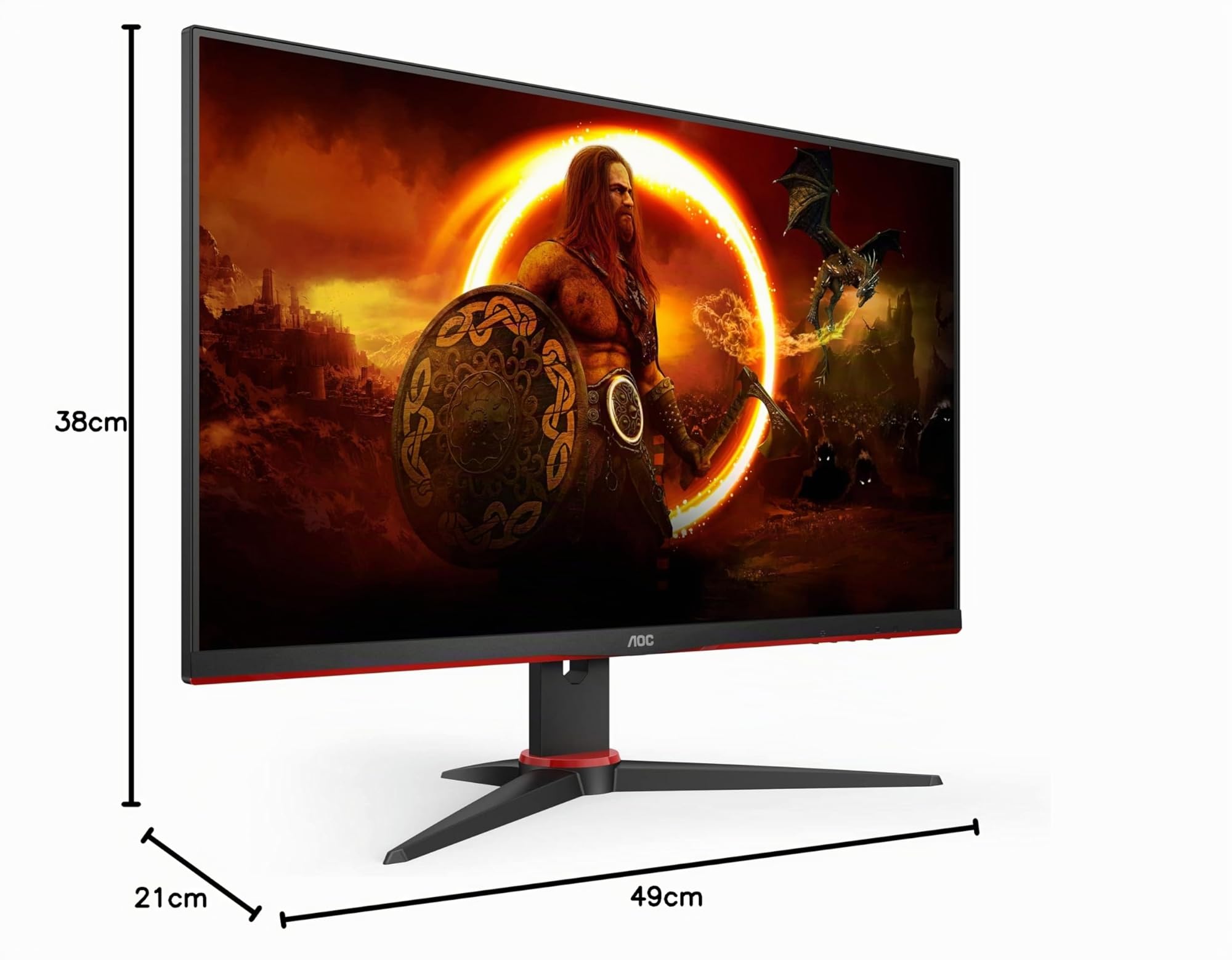 aoc-24g2spae-cran-gaming-24-fhd-165-hz-ips-noir-rouge image 7
