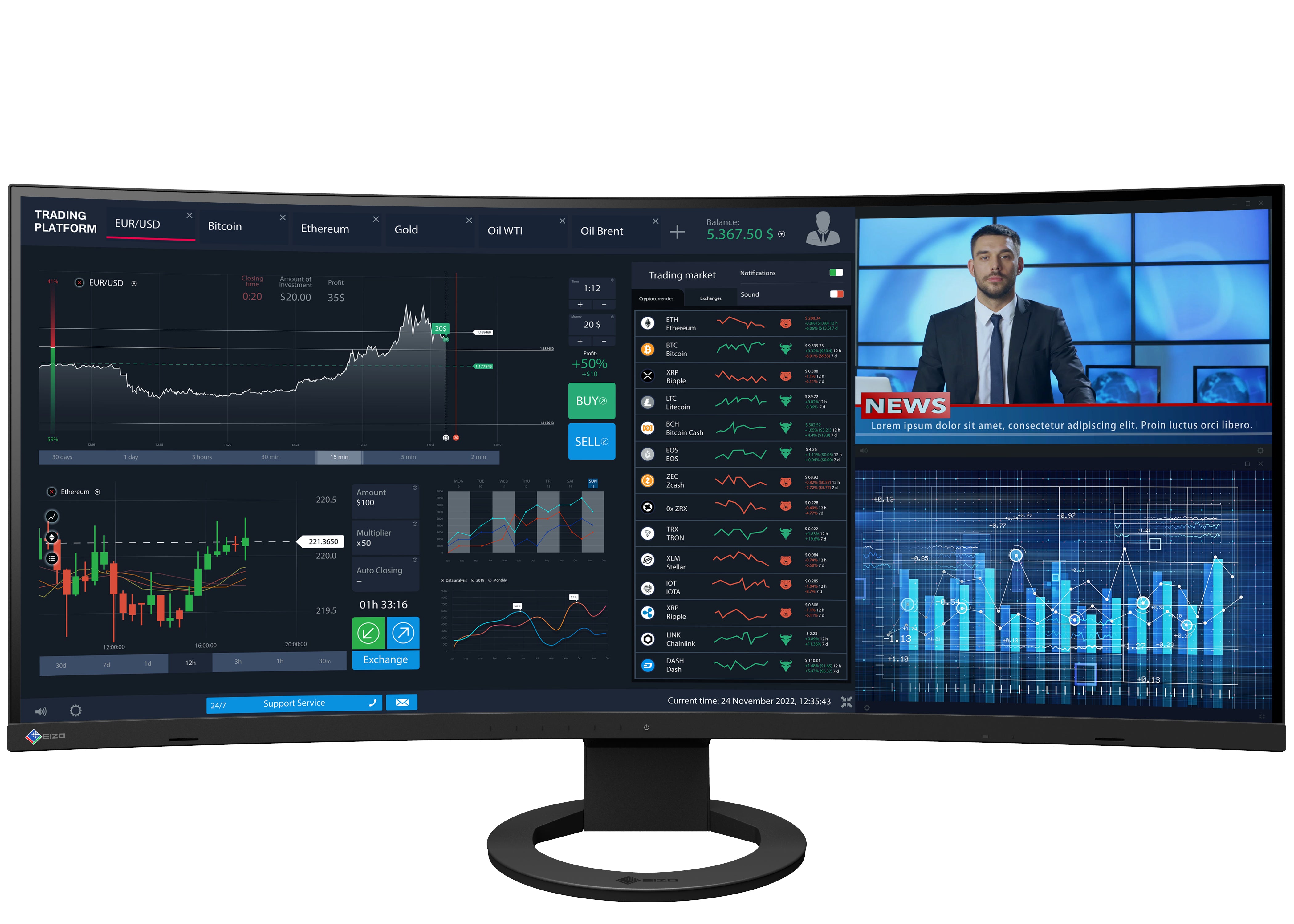 eizo-flexscan-ev3895-moniteur-ultra-large-37-5-pouces image 4