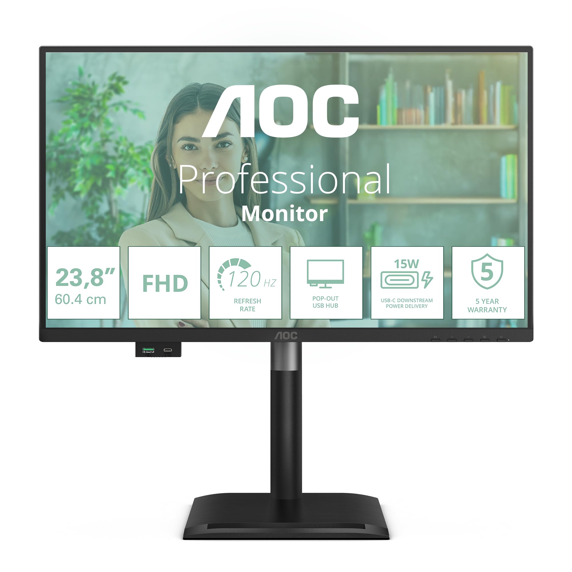 aoc-24p4u-moniteur-24-pouces-fhd-120hz-ips-anti-lumi-re-bleue image 2