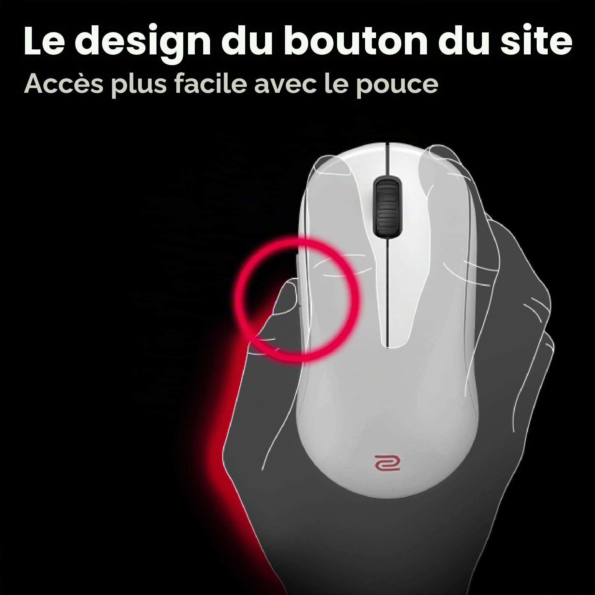 benq-zowie-u2-dw-4k-souris-gaming-sans-fil-esport-dition-blanche-61-g image 6