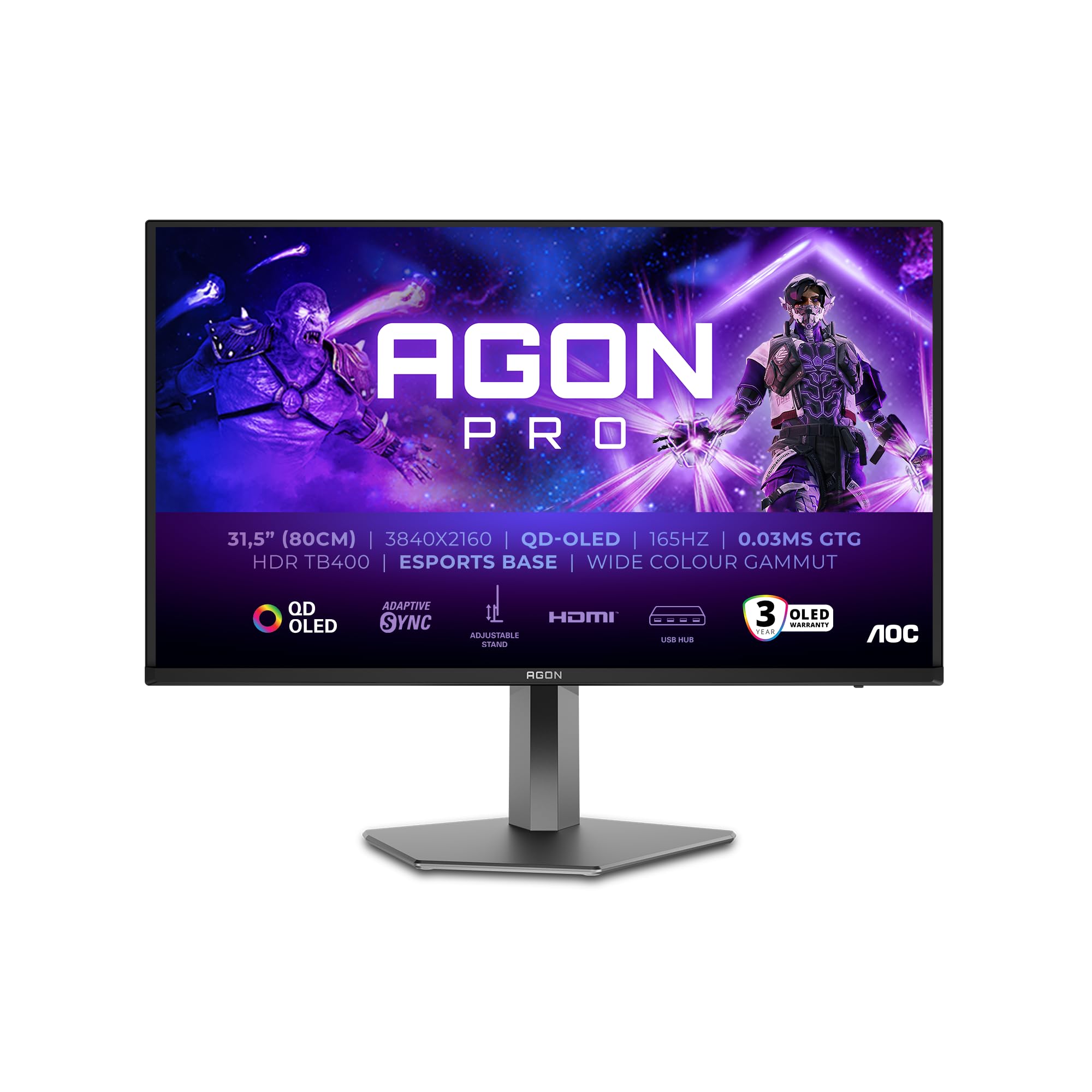 aoc-agon-ag326udam-moniteur-gaming-32-4k-qd-oled-165hz image 2