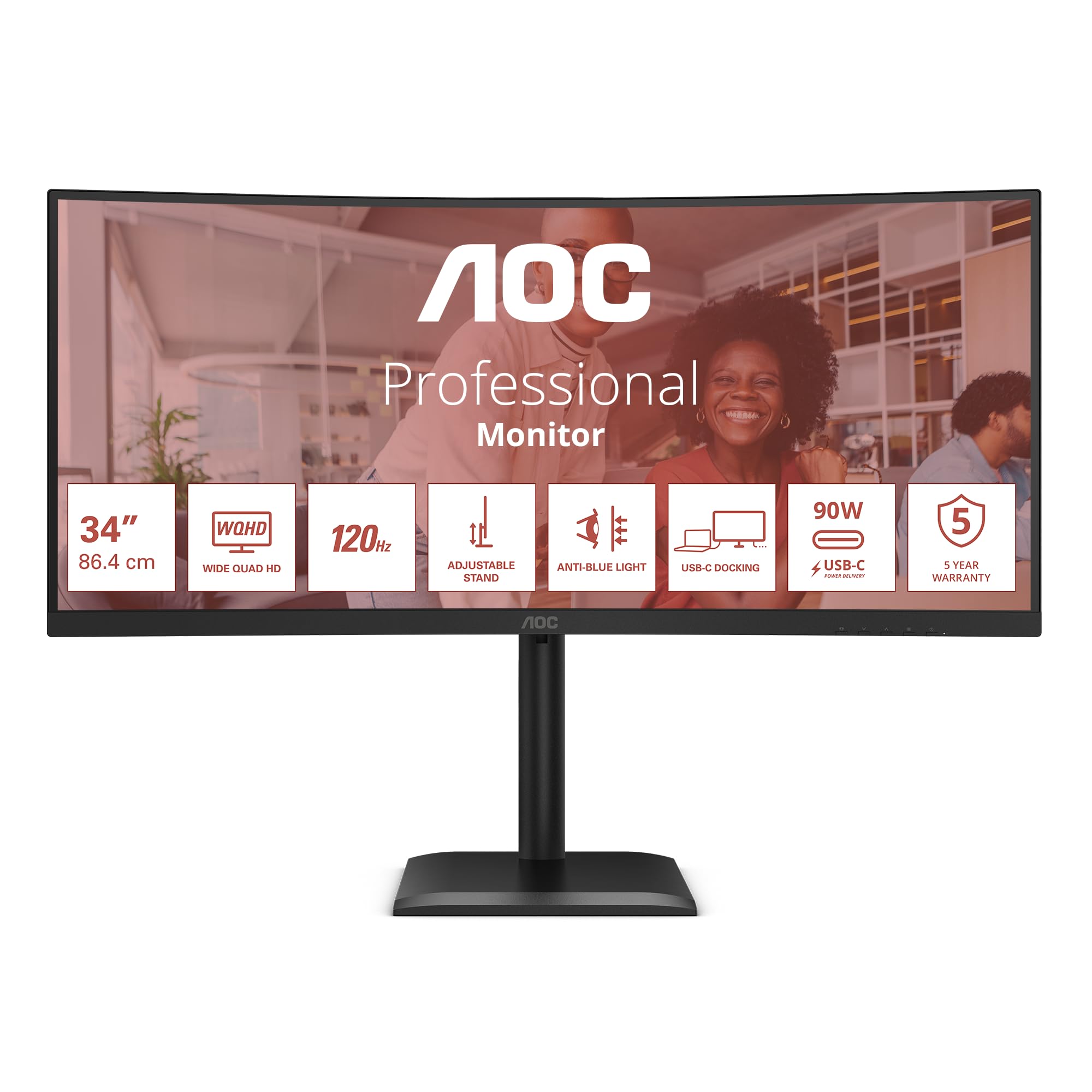aoc-cu34e4cv-moniteur-incurv-34-pouces-uwqhd-120hz-va-hdr10 image 2