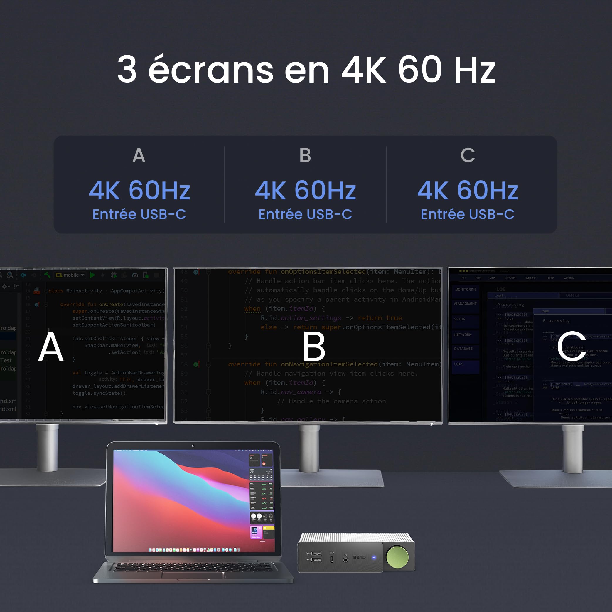 benq-becreatus-dp1310-dock-hybride-usb-c-13-en-1-hdmi-2-1-4k-triple-cran image 4