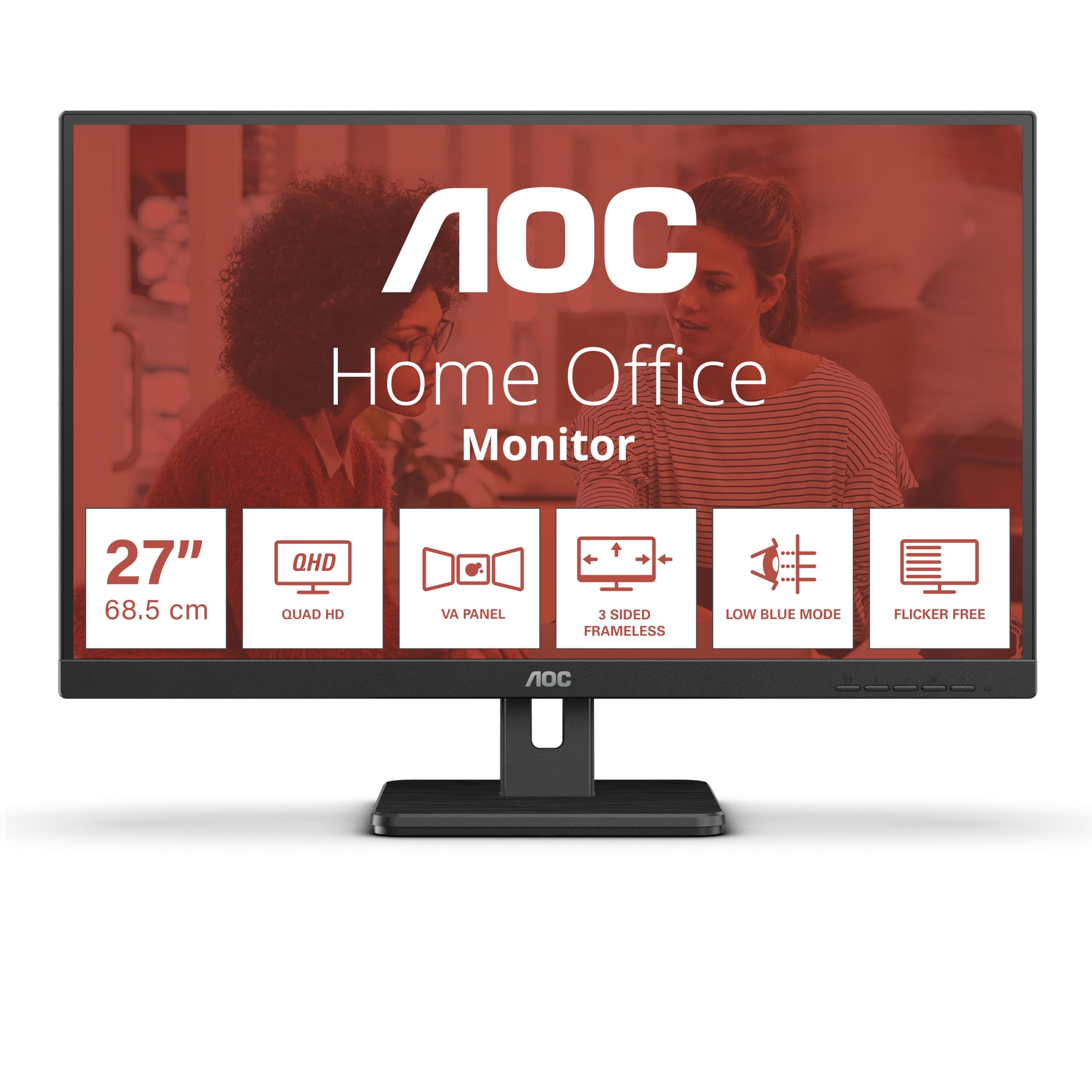 aoc-essential-q27e3uam-moniteur-27-qhd-va-75-hz-hdmi-displayport-usb-hub-haut-pa image 2