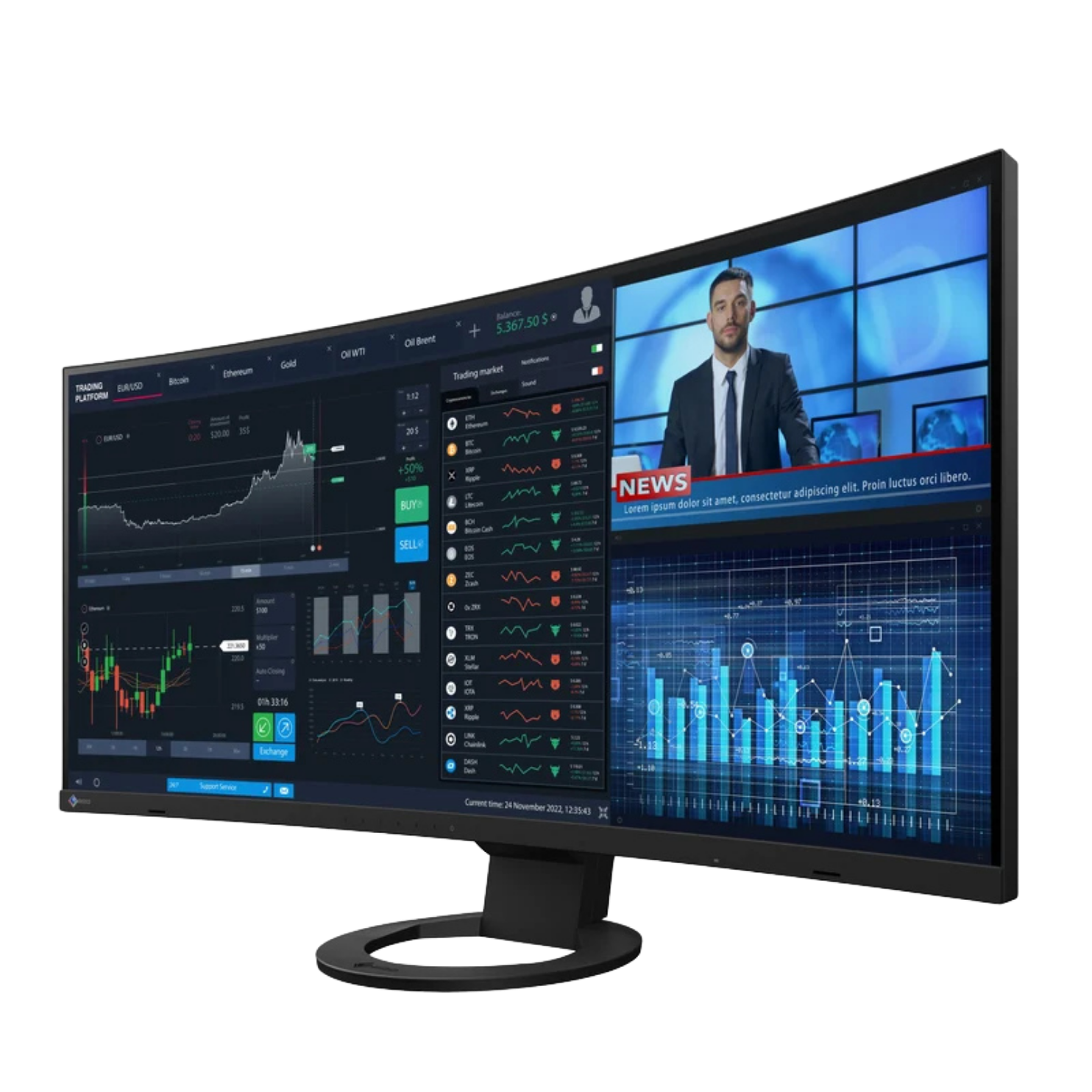 eizo-flexscan-ev3895-moniteur-ultra-large-37-5-pouces image 2